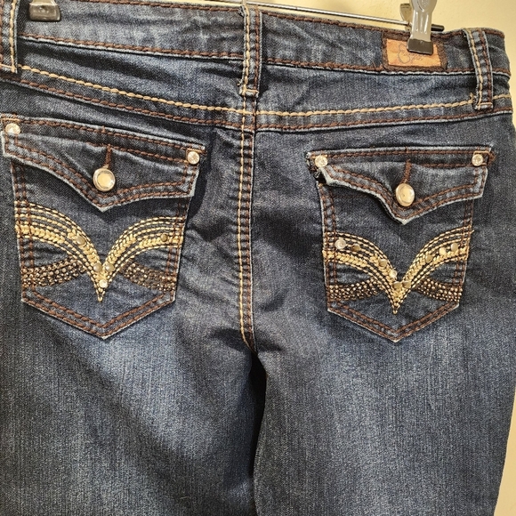 EARL JEANS Women Studded Washed blue Straight legs size 4 - Picture 10 of 11